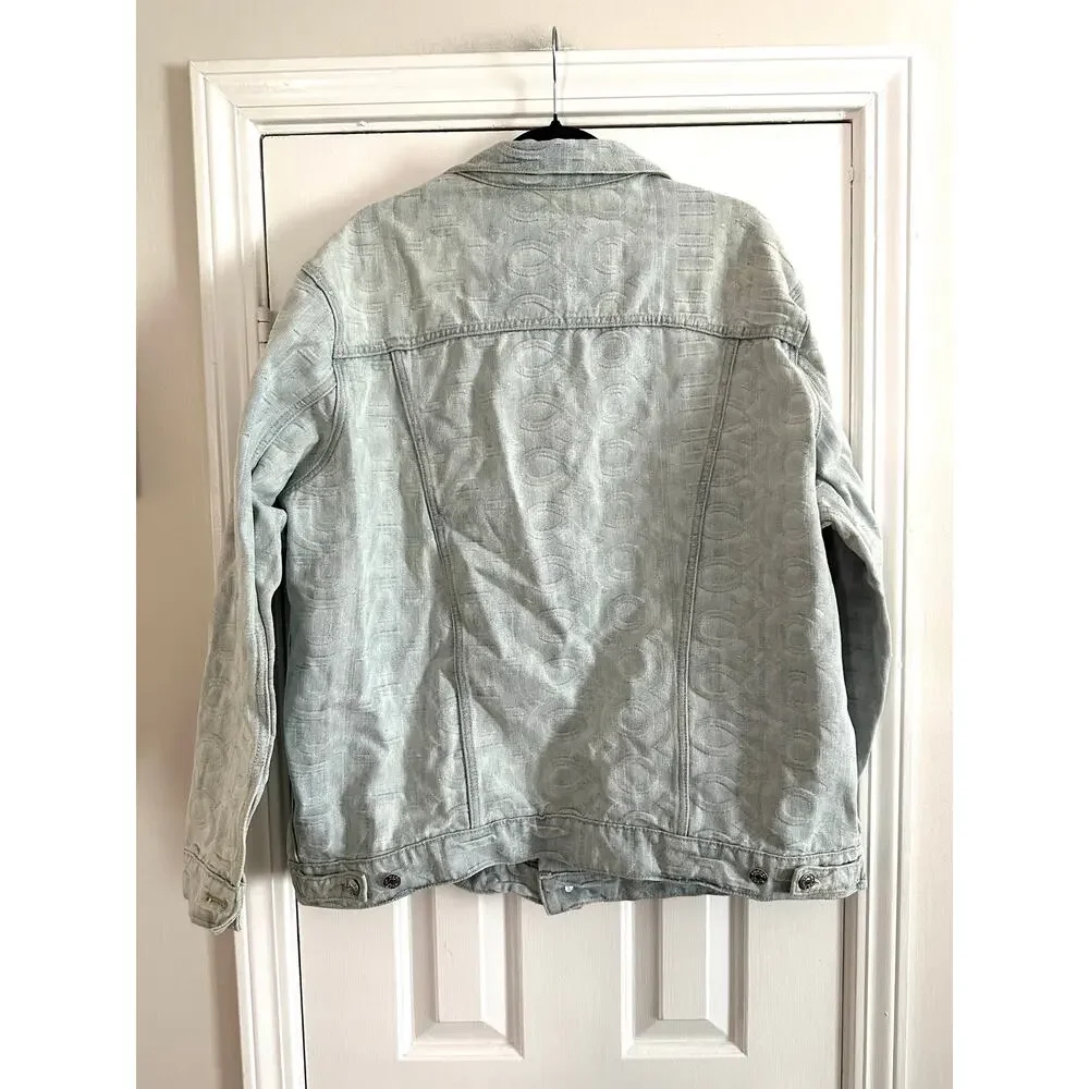 MARC JACOBS The Monogram Denim Jean Jacket Oversized Bomber Baggy - Sz Small - Picture 6 of 9